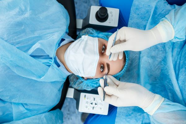 Realização de cirurgia ocular em jovem mulher coma utilização de novas técnicas cirúrgicas.