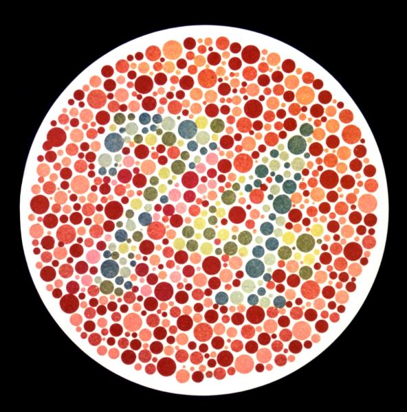 Teste para identificar daltonismo.